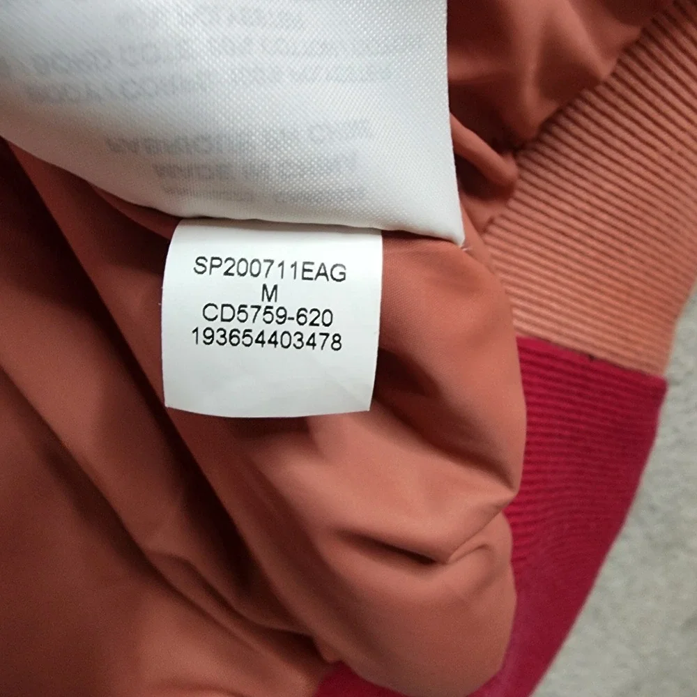 Jordan Flight Bomber Jacket Mens Medium Burgundy Pink Colorblock Zip Streetwear